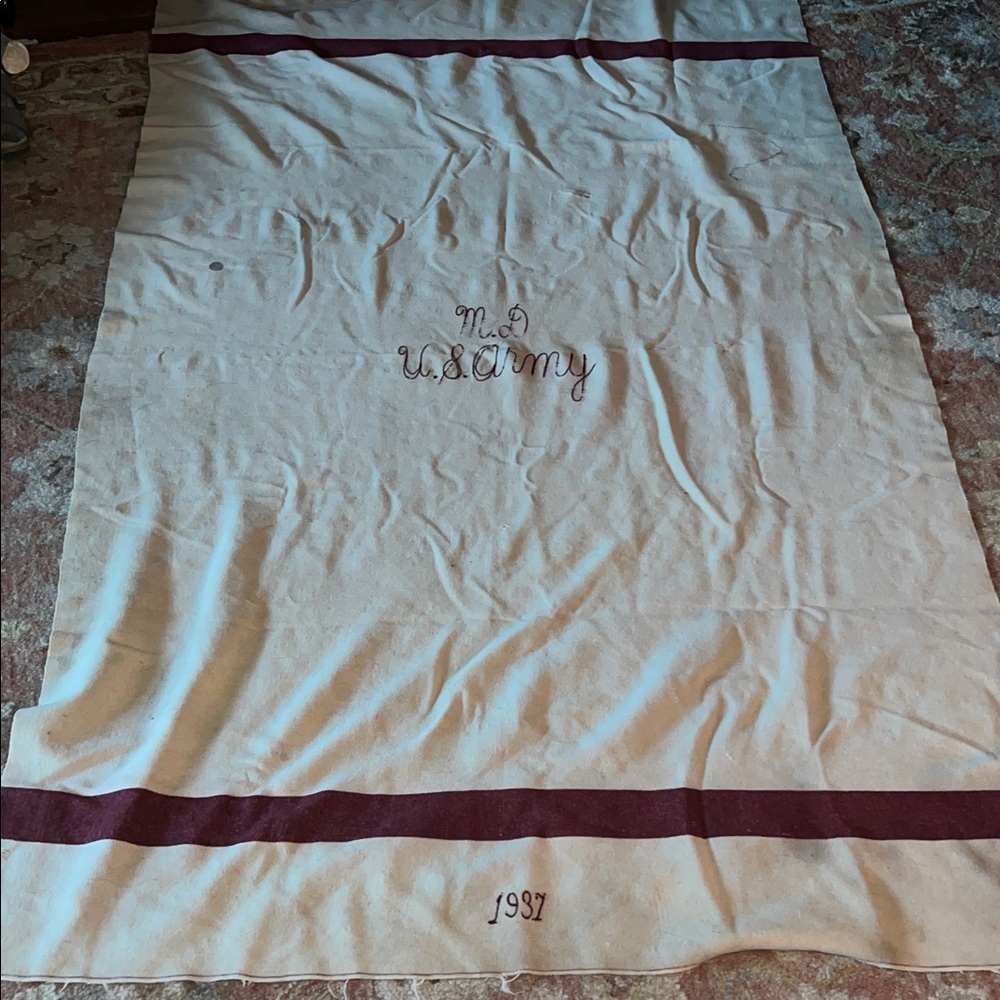 1937 U.S. army Medical Department MD wool blanket